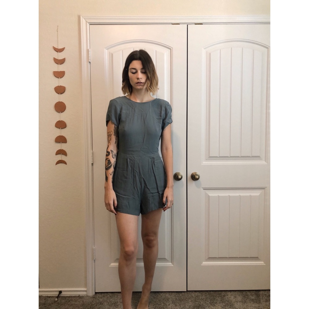 Reformation low back silk romper
